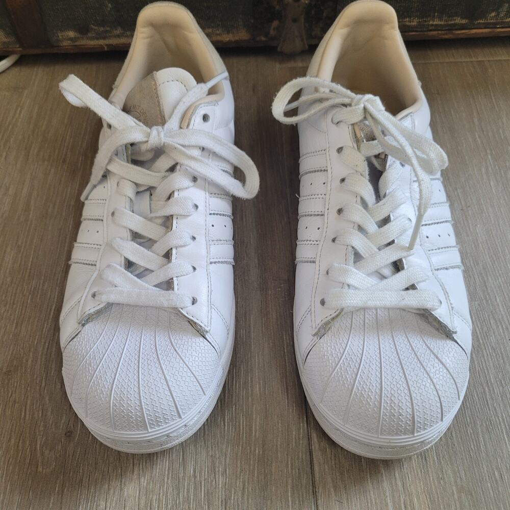 Adidas Superstar Originals Sneakers Mens 9.5 Cloud White Leather Shoes EF2102